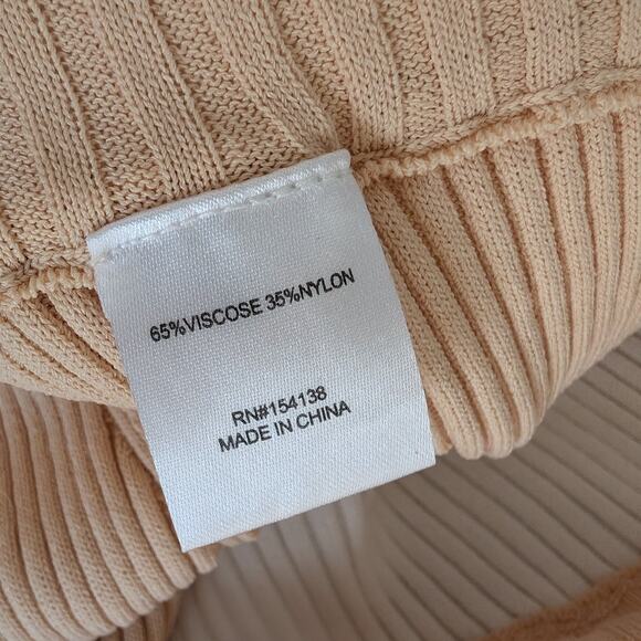 Ronny Kobo Two Tone Ribbed Knit Wide Leg Coloroblock Cream/White Pants, size S - Picture 7 of 7